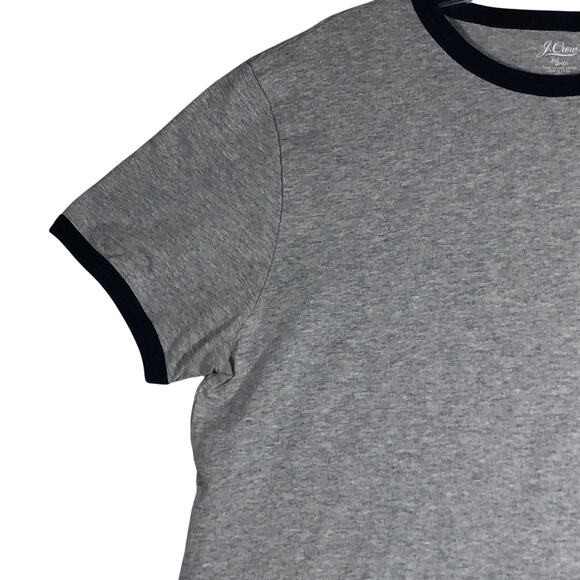 J. Crew Slub Cotton Ringer T-Shirt Blue/Grey Size XL Short Sleeve 100% Cotton - Picture 2 of 7